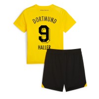 Borussia Dortmund Sebastien Haller #9 Heimtrikotsatz Kinder 2023-24 Kurzarm (+ Kurze Hosen)